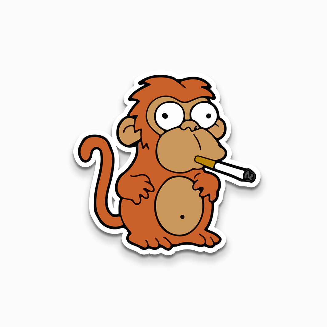 Monkey smoking Sticker