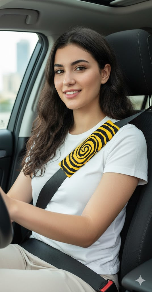 Pattern Yellow Car Seat belt Cover