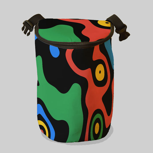 Pattern Green White Car Trash Bin