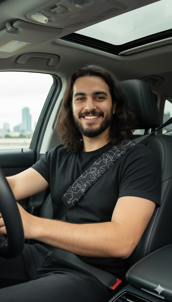 Pattern Black Car Seat belt Cover