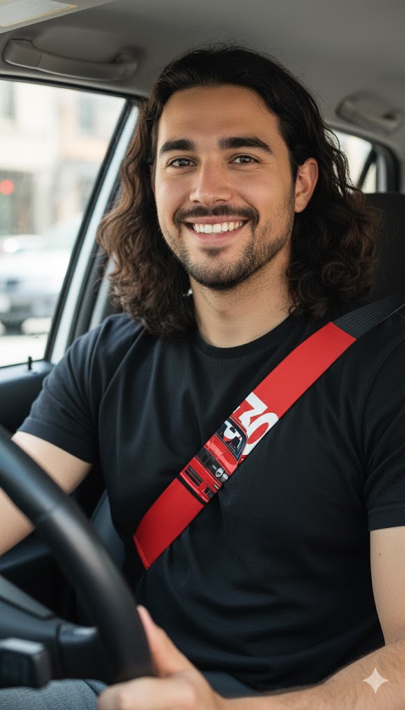 Pattern Red Car Seat belt Cover