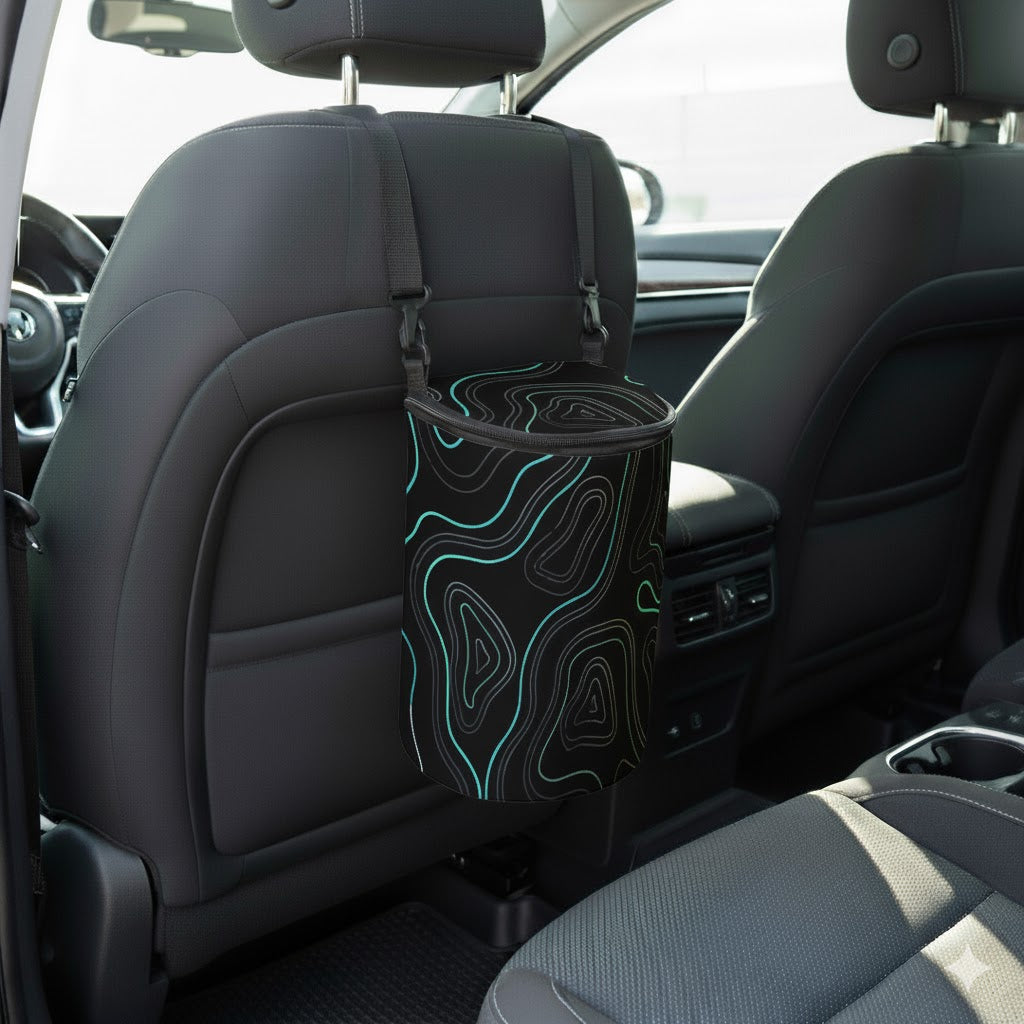 Pattern Black Car Trash Bin