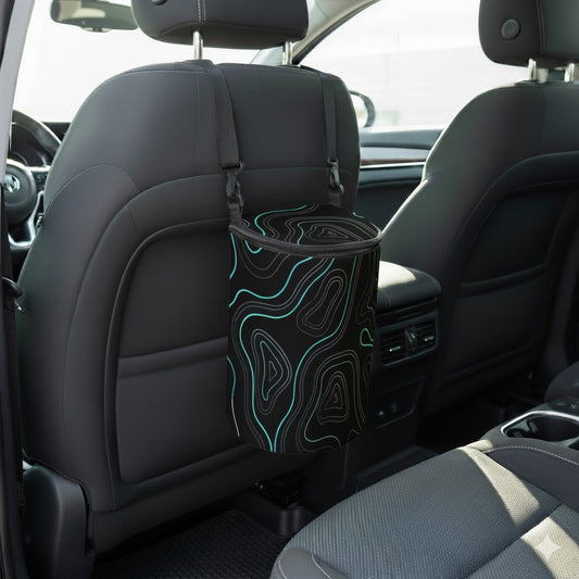 Pattern Black Car Trash Bin