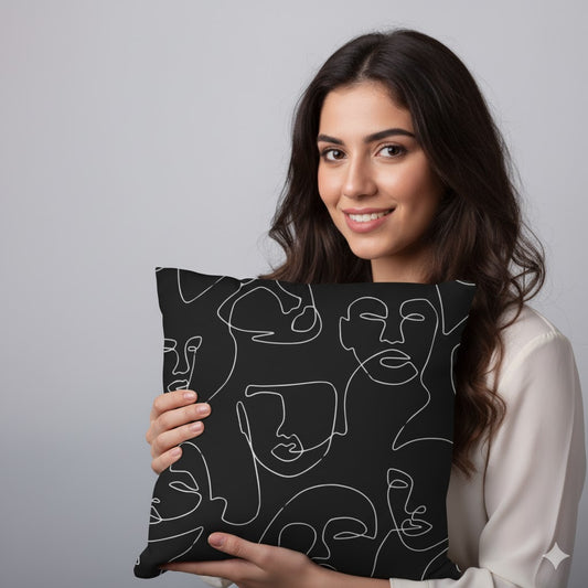 Faces lines pillow