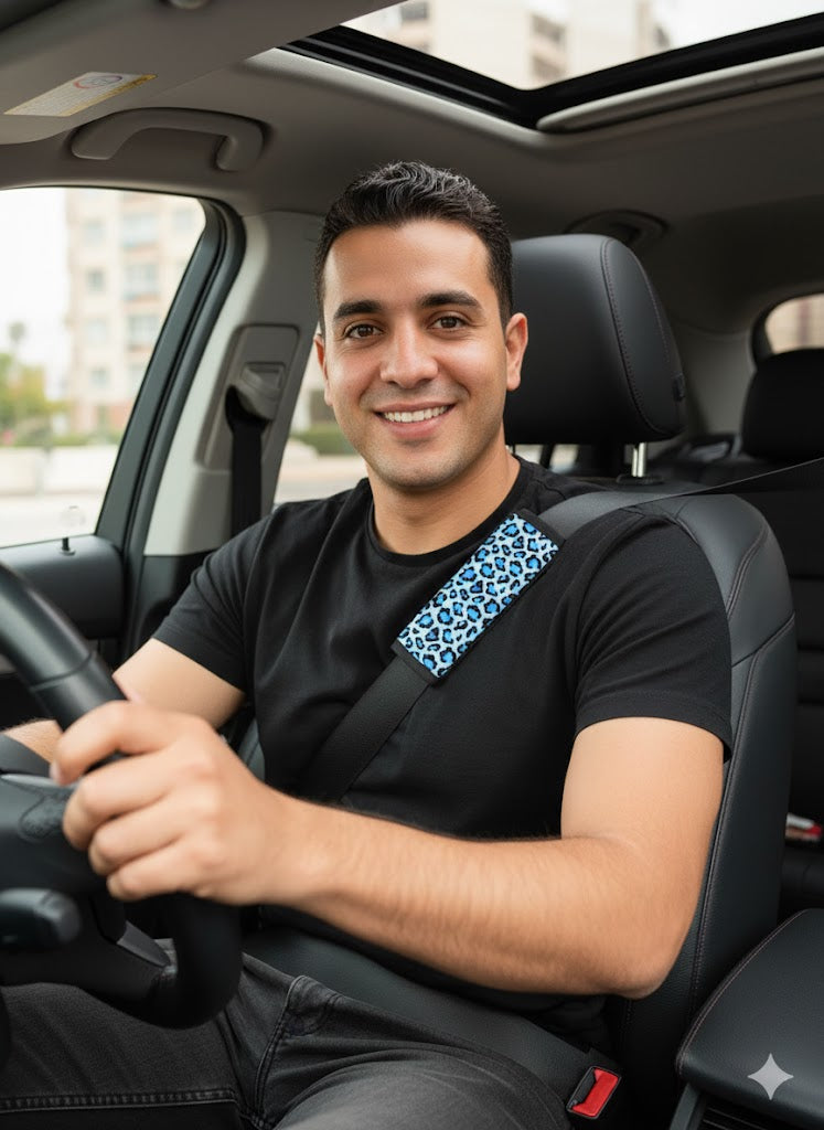 Pattern Blue Car Seat belt Cover